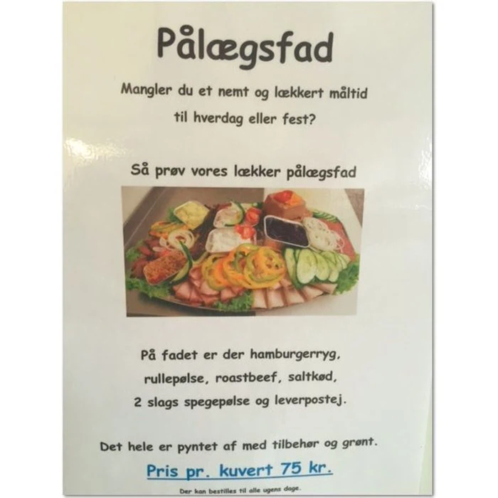 Pålægsfad til 10 Pers. Værdi 750kr.